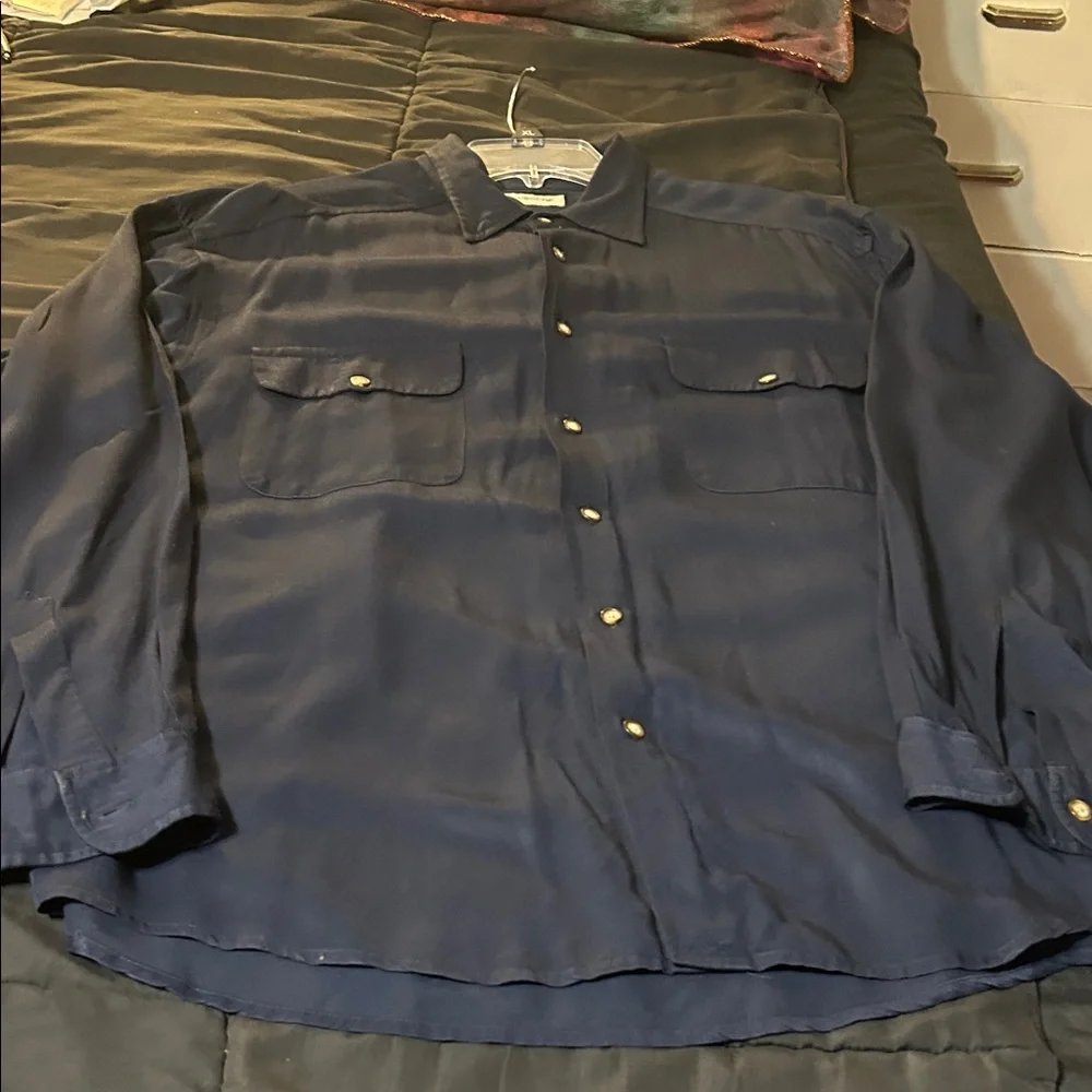 Claiborne Men's Dark Blue Casual Shirt - Picture 3 of 4